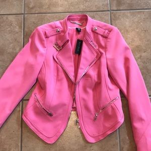 NWT WHBM pink Moto Jacket sz12